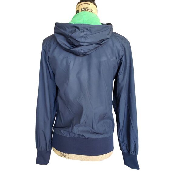 VTG Nike Womens Hooded Jacket S Blue Windrunner Lightweight Zip Sporty Athletic - Picture 4 of 7